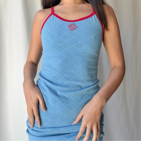 CNCPTS Diamond Terry Dress in Blue - Picture 3 of 4